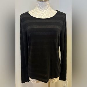 Black Striped Talbots Long Sleeved Shirt
